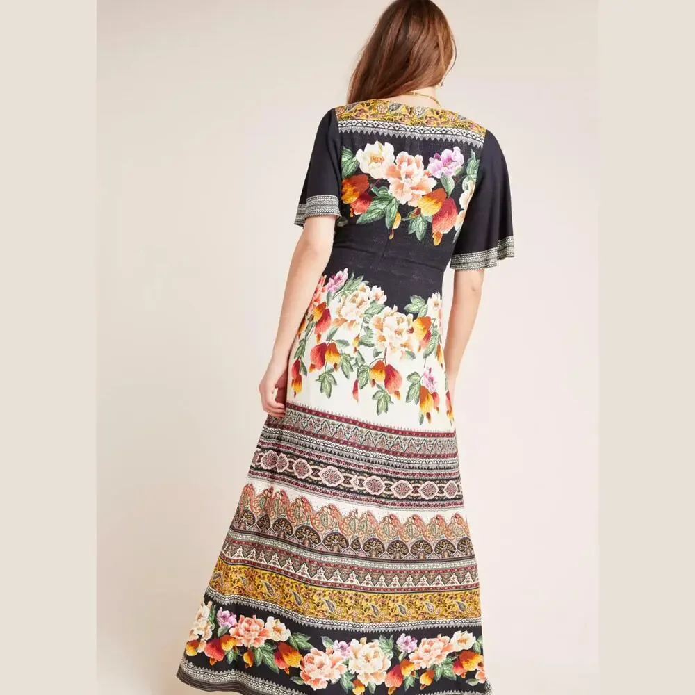 Farm Rio Esmeralda Floral Maxi Dress | Cottagecore, Boho Peasant S Sold Out Rare - Picture 4 of 8